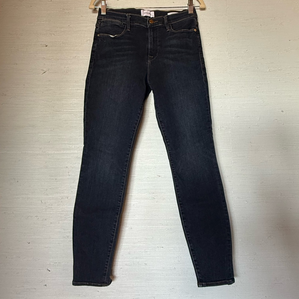 Frame Denim Le High Skinny Jeans - Dark Blue